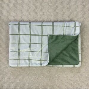 Lila & Jack Green White Plaid Baby Blanket Windowpane Stripes Grid Lovey